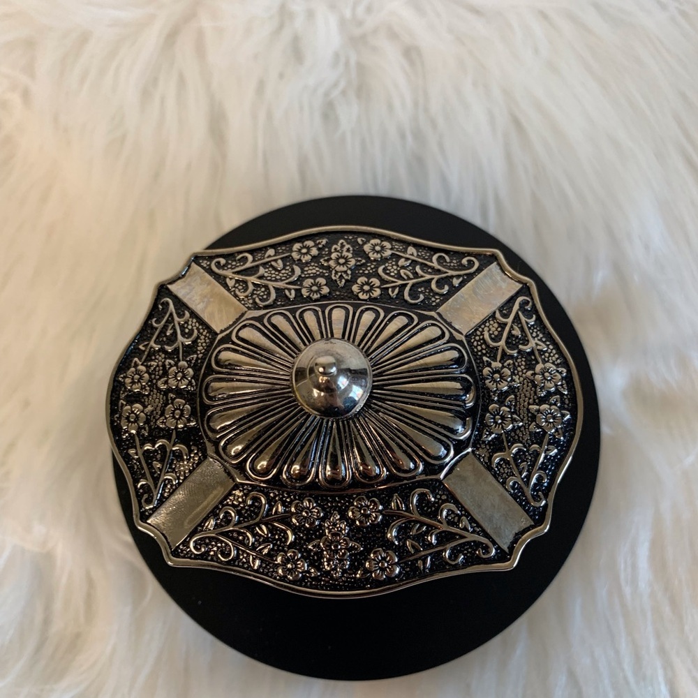 Vintage Elegant Silver and Black Decorative Box